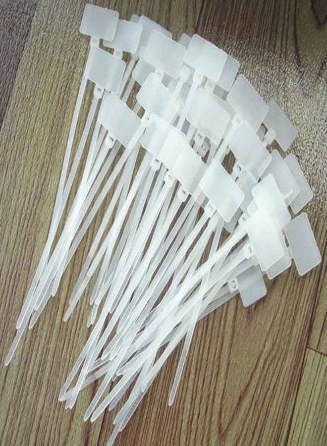 Twisted 100 Pieces Cable Ties Label Self Locking Tag Sign for Ethernet Rj45 Rj12 Wire (White) - Image 3